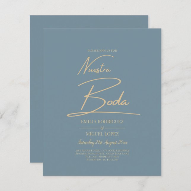 Lámina Elegante Vidrio Marítimo Nuestra Boda (Anverso / Reverso)