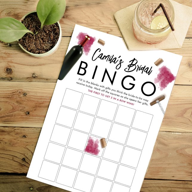 Lámina Elegante Wine Aovers Bingo Game Card (Subido por el creador)