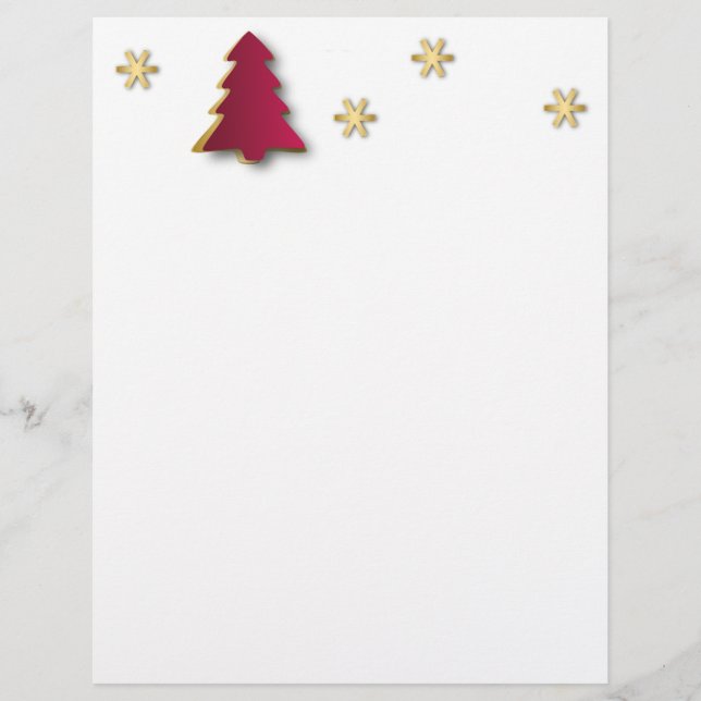 Lámina Elegante y elegante árbol de navidad rojo dorado (Anverso)