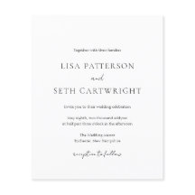 Elegante y simple invitación a la boda del presupu