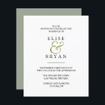 Lámina Elegante y simple invitación a una boda a bajo pre<br><div class="desc">Una sencilla y elegante boda a bajo precio invita a una alternativa más barata que una invitación estándar.</div>