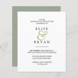Lámina Elegante y simple invitación a una boda a bajo pre