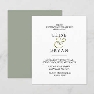 Lámina Elegante y simple invitación a una boda a bajo pre