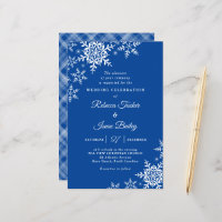 Elegantes copos de nieve invitan a la boda azul