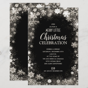 Lámina Elegantes Navidades de copos de nieve invitan de v