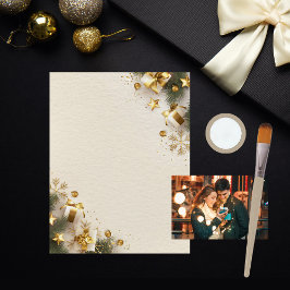 Lámina Elegantes Navidades por la mañana Papel de libro d