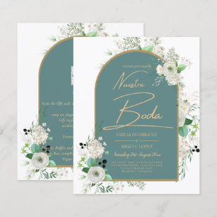 Lámina Elegantes rosas blancas Nuestra Boda Boda Española