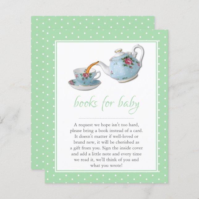 Lámina Elegantes teacups Baby Shower Tea Fiesta Solicitud (Anverso / Reverso)