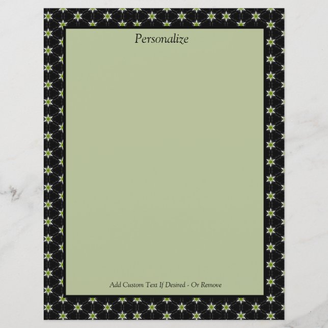 Lámina Elegantes y de moda estrellas verdes y negras pers (Anverso)