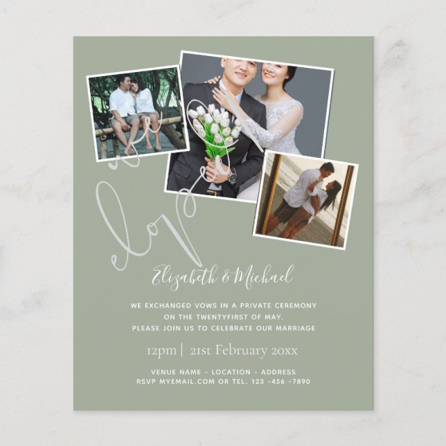 Lámina Elegimos presupuesto de invitaciones a Invitación  (Anverso)
