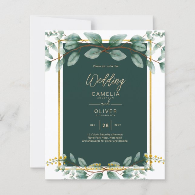 Lámina Elemento de juego de Bodas de oro verde esmeralda  (Anverso)