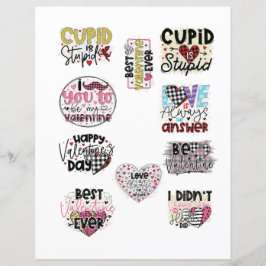 Lámina Elementos de la guía romántica de Día de San Valen