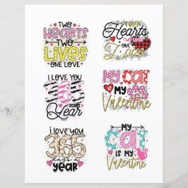 Lámina Elementos románticos del Día de San Valentín para