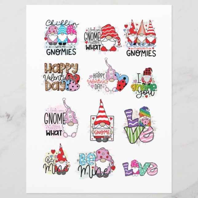 Lámina Elementos románticos del Día de San Valentín para  (Anverso)