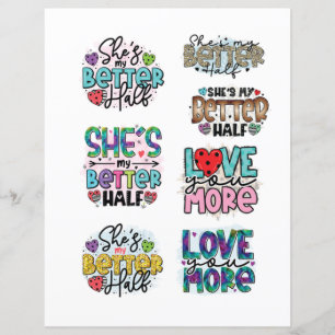 Lámina Elementos románticos del Día de San Valentín para 