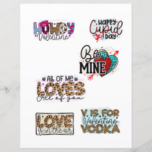 Lámina Elementos románticos del Día de San Valentín para 