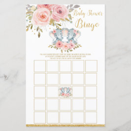 Lámina Elephant Baby Shower Bingo Game Activity Twin Chic