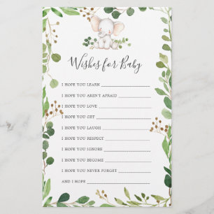 Lámina Elephant Baby Shower Quiere Un Bebé