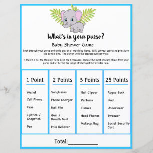 Lámina Elephant Baby Shower Whats In Your Purgue Game