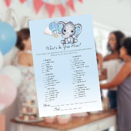 Lámina Elephant Balloon What's In Your Purse Boy Game