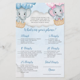 Lámina Elephant Balloon What's on your Phone Shower Game