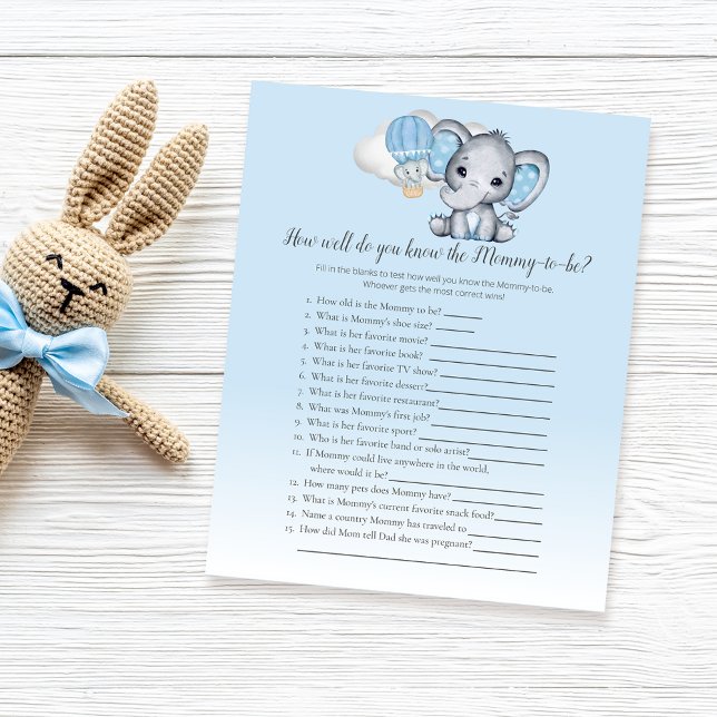 Lámina Elephant Blue ¿Conoces a Mamá-2-Ser Juego del Bebé (Subido por el creador)
