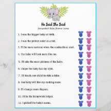 Elephant Boy Baby Shower Dijo Que Dijo Juego