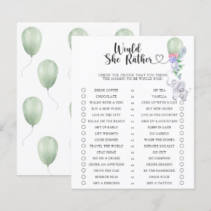 Lámina Elephant / Prefiere Un Juego De Baby Shower