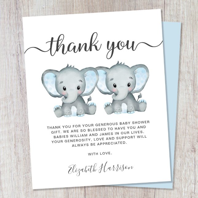 Lámina Elephant Twin Baby Boys Shower (Subido por el creador)