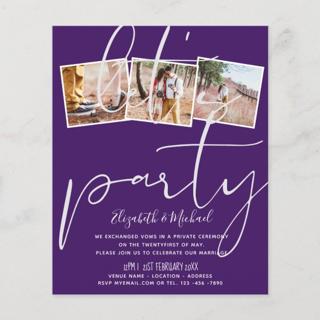 Lámina Eligamos la Invitación de recepción de boda Fiesta (Anverso)