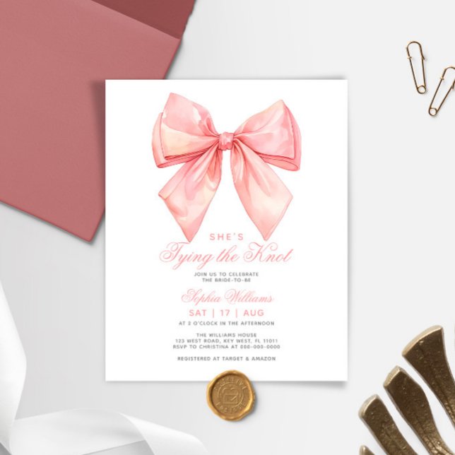 Lámina Ella está atando la ducha de novia Rubor Pink Bow (Subido por el creador)