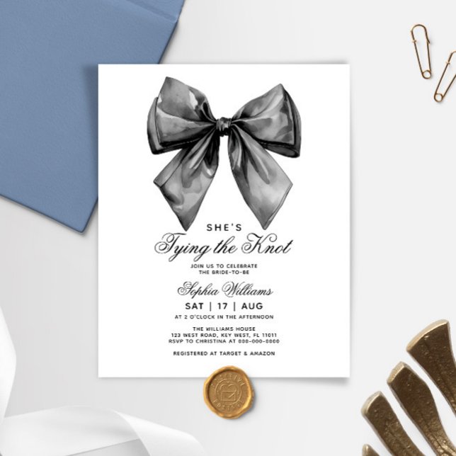 Lámina Ella está atando la ducha de novias Black Bow Knot (Subido por el creador)