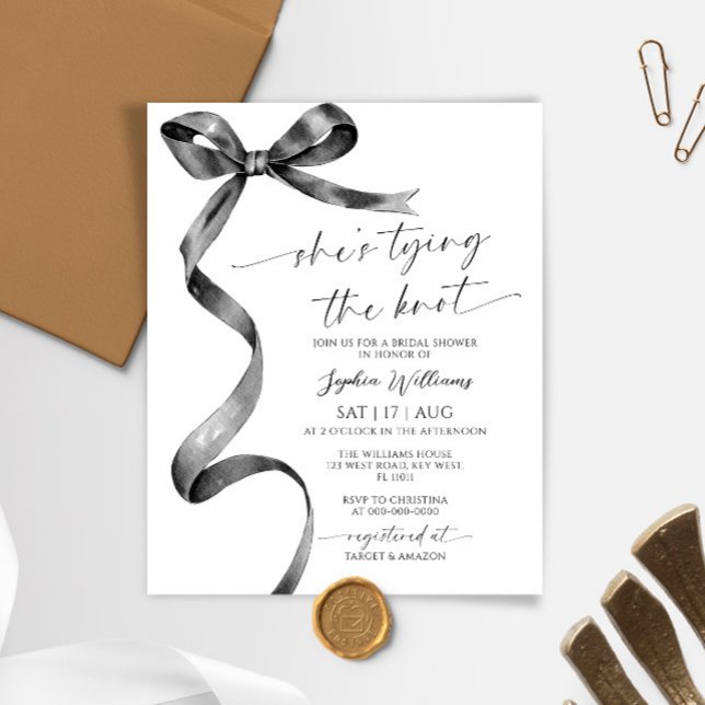 Lámina Ella está atando la ducha de novias Black Bow Knot (Subido por el creador)