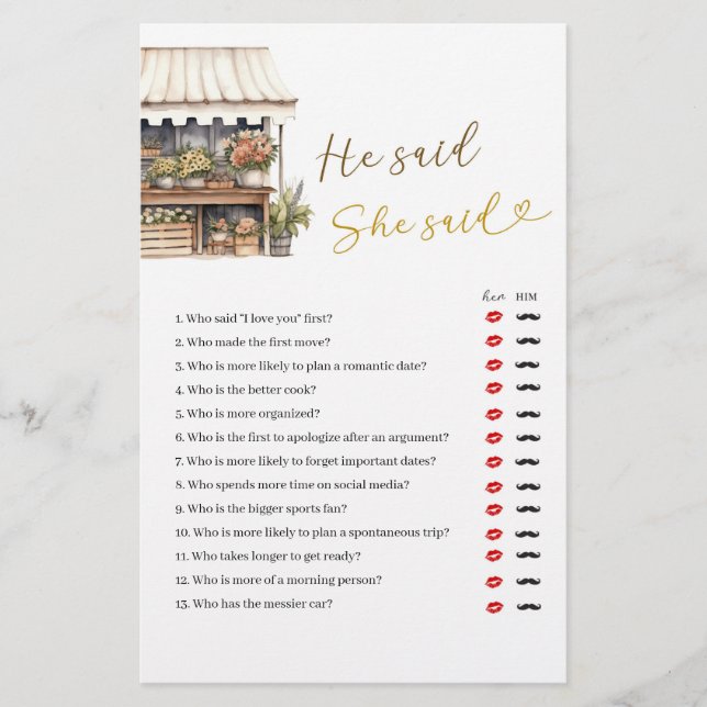 Lámina Ella está fuera del mercado, dijo que dijo que el  (Anverso)