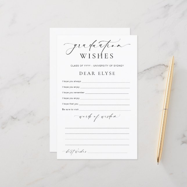 Lámina Ellesmere Graduation Wishes (Anverso/Reverso In Situ)