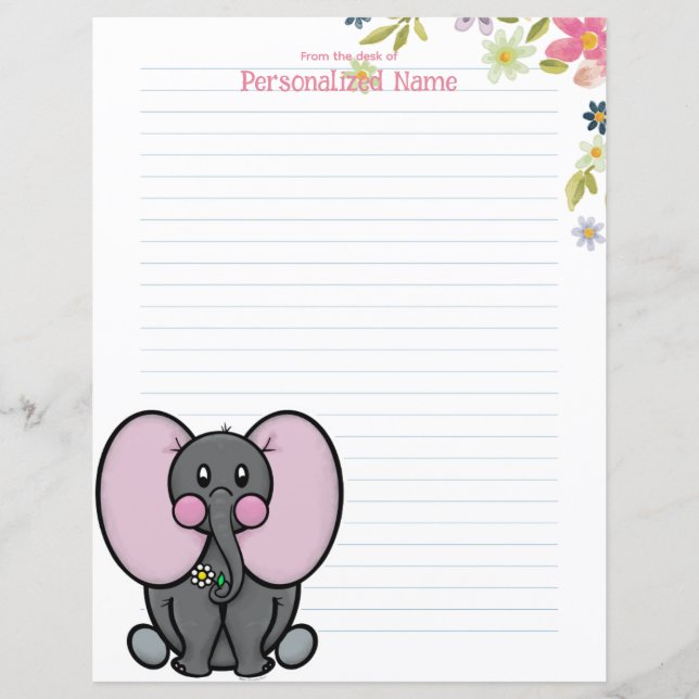 Lámina Ellie Phant Floral Lining Paper Sheet (Anverso)
