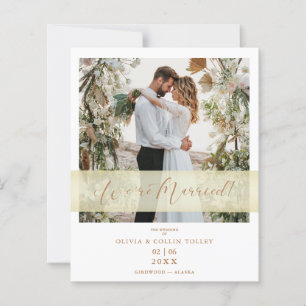 Lámina Eloped Budget Photo Just Married Hand Lettered