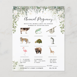 Lámina Embarazo Animal | Juego de Baby Shower