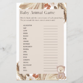 Lámina Embarazo Baby Shower Juego de animales