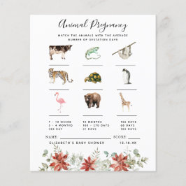 Lámina Embarazo en animales | Juego Baby Shower
