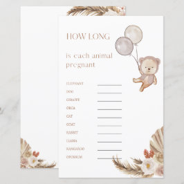 Lámina Embarazo Juego de Baby Shower Cuánto tiempo lleva