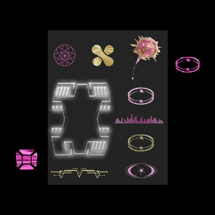 Lámina Embellecimientos de carteras de elementos futurist