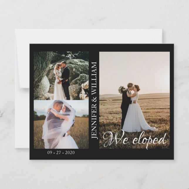 Lámina Emitimos la Invitación Boda de Collage de fotos (Anverso)