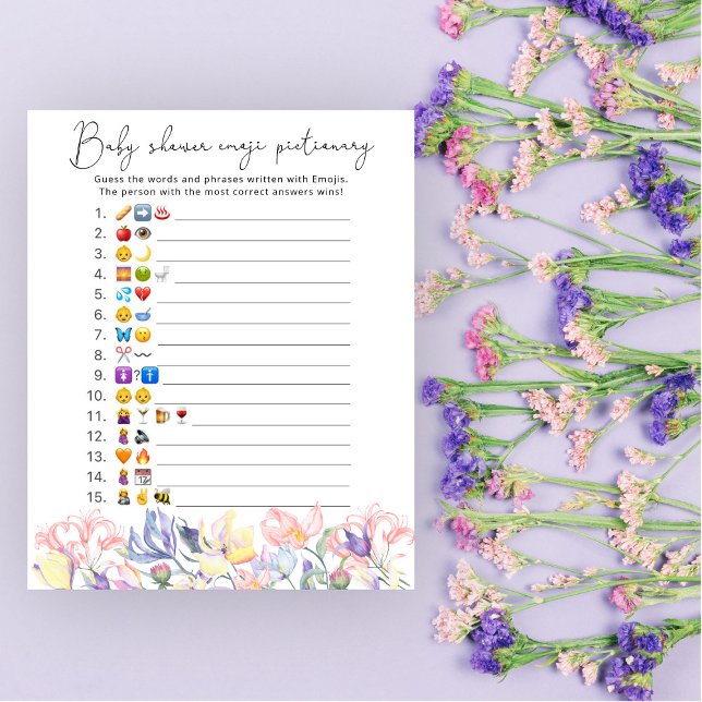 Lámina Emoji acuarela floral juego de imagen de bebé duch (Subido por el creador)