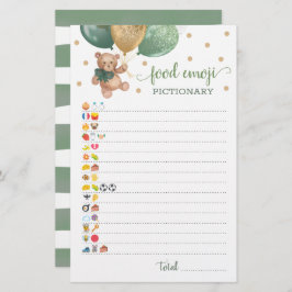 Lámina Emoji alimenticia Juego piccionario Sage Teddy Bea