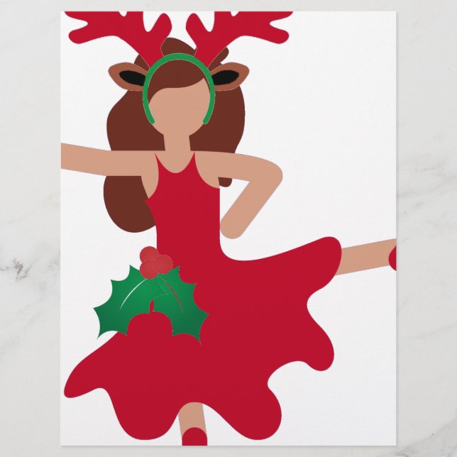 Lámina emoji de bailarina de flamenco de Navidad (Anverso)