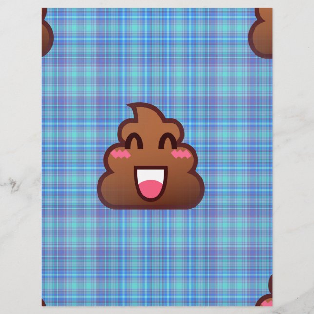 Lámina emoji de caca de plaid (Anverso)