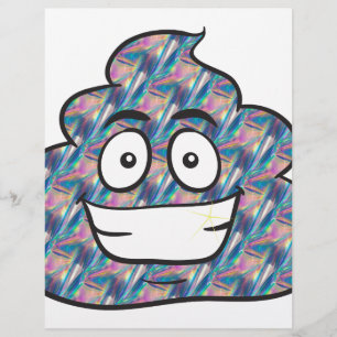 Lámina emoji de caca holográfica
