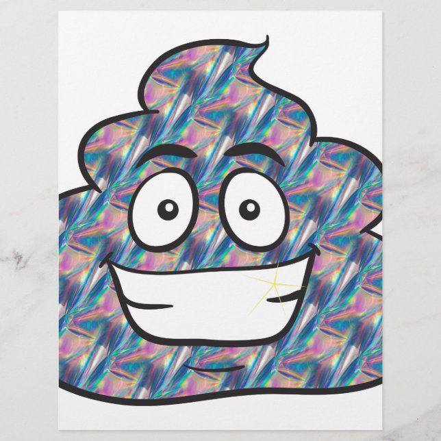 Lámina emoji de caca holográfica (Anverso)