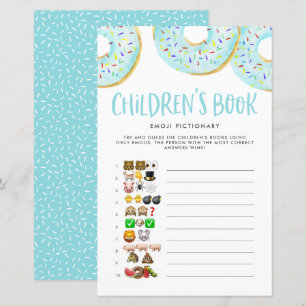 Lámina Emoji de Donuts azules juego de Baby Shower para l